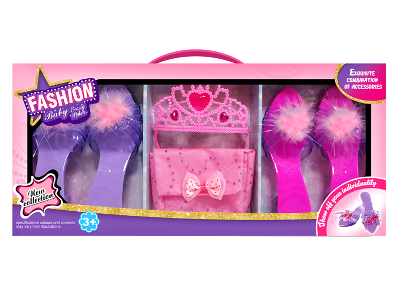 Crown Shoes Handbag Jewelry Set