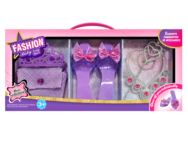 Crown Shoes Handbag Jewelry Set