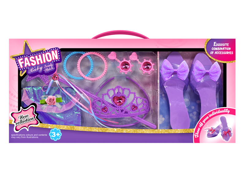 Princess Shoes Crown Handbag Eardrop Jewelry Set