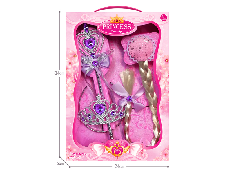 Crown Demon Fairy Stick Wig and Braid Jewelry Set
