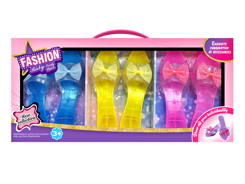 Princess Pearl Transparent Crystal Shoe Jewelry Set