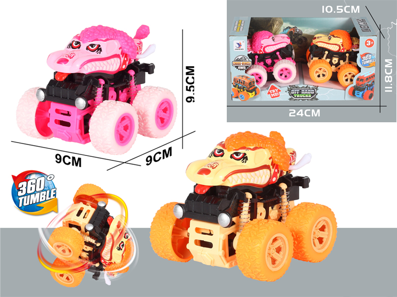 2PCS Friction Four Wheel Drive Poodle Car