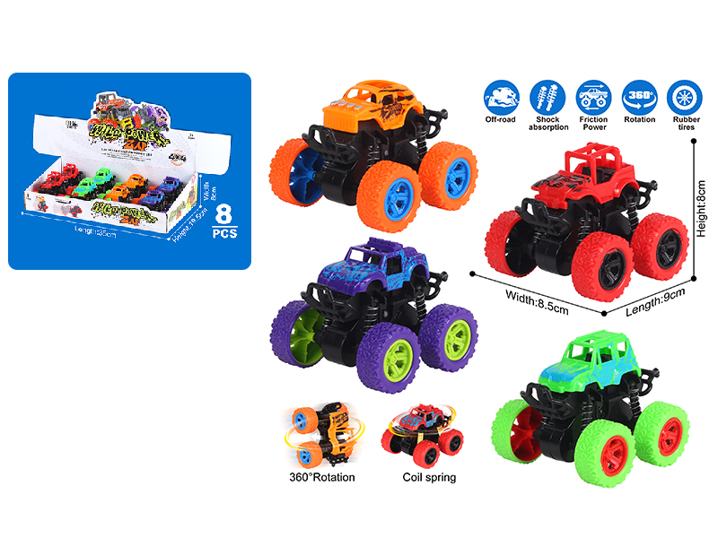 Double Friction Big Wheel Swing Stunt Car 8PCS