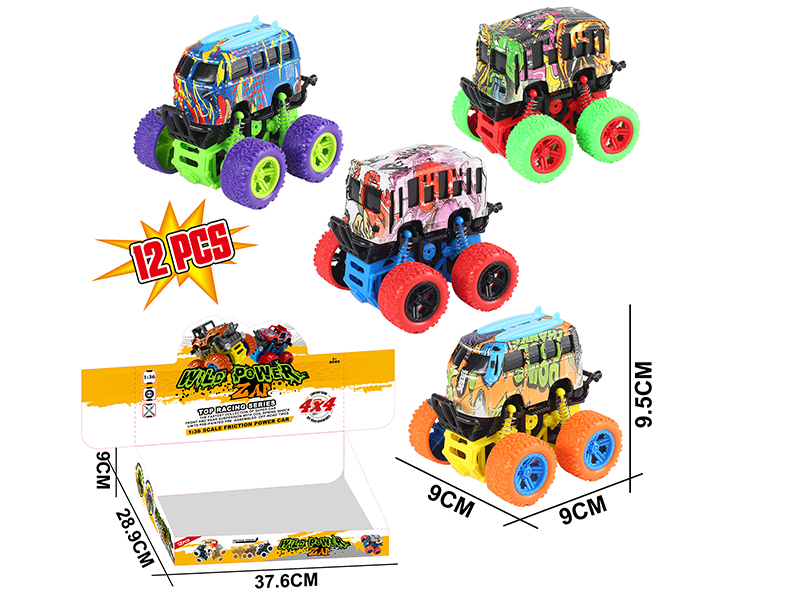 Double Friction Swing Stunt Car(Bus)12PCS
