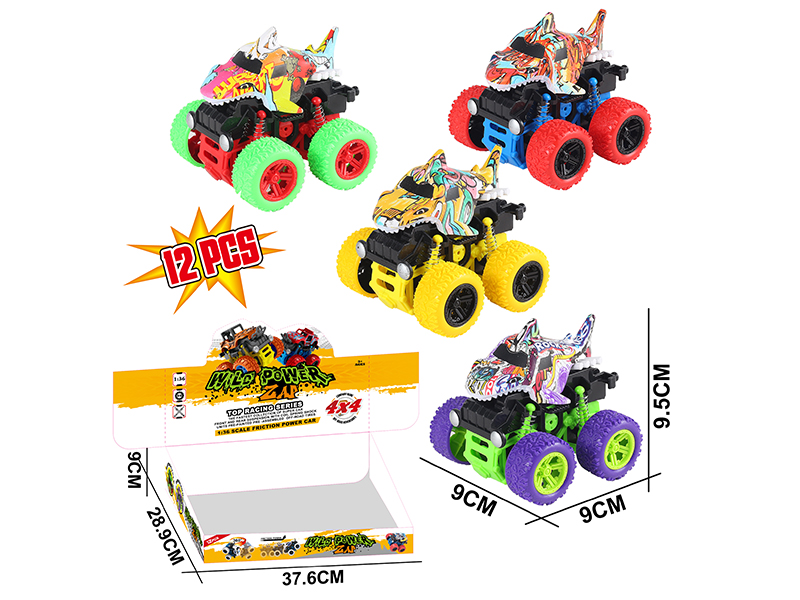 Double Friction Swing Stunt Car(Shark)12PCS