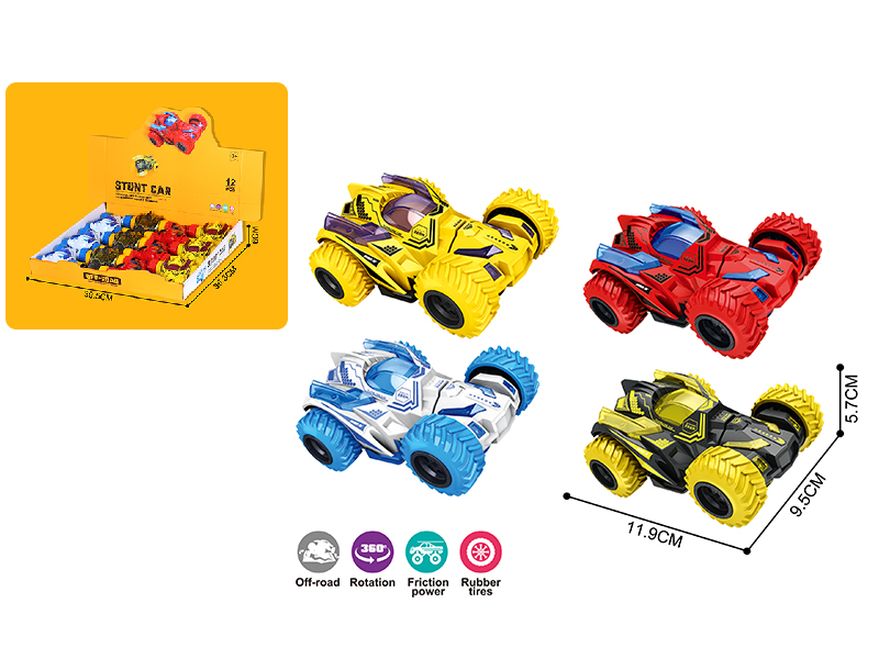 Friction Rotating Stunt Car 12PCS