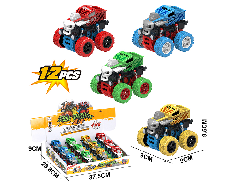 Double Friction Big Wheel Swing Stunt Car 12PCS