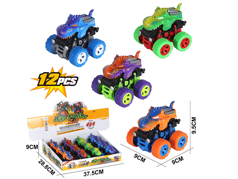 Double Friction Big Wheel Swing Stunt Crocodile Car 12PCS