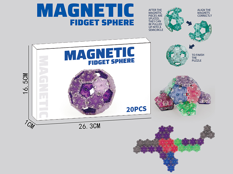Transparent Hexagon Building Block DIY Magnetic Ball 20PCS (Green)