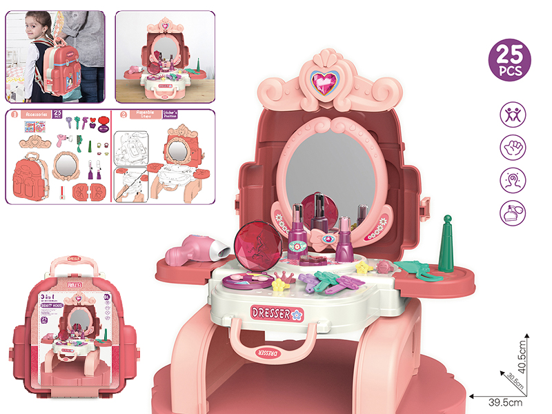 Dressing Table 3 In 1 School Bag,Pink