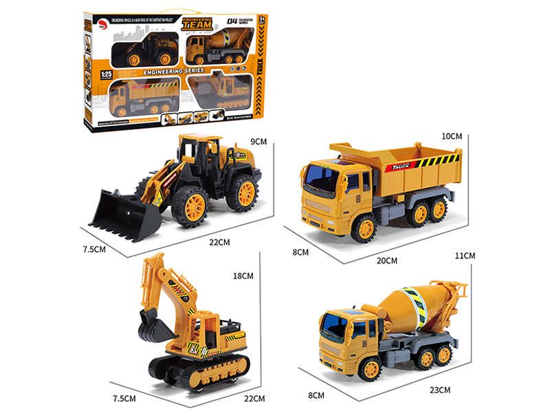 Medium Friction Engineering Vehicle 4PCS