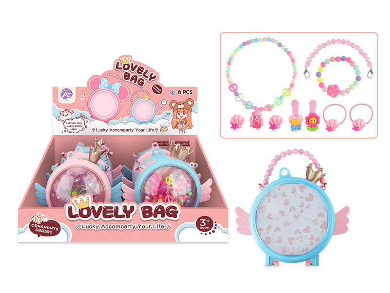 6PCS Angel Bag With Solid Color Jewelry