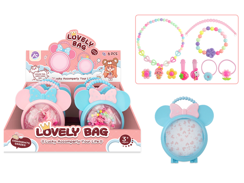 6PCS Mickey Bag With Solid Color Jewelry