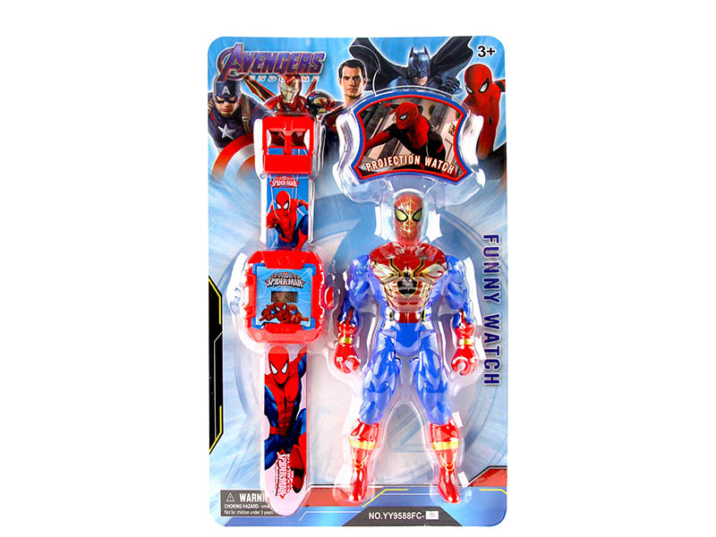 Projection Electronic Watch With Avengers Action Figures Toy