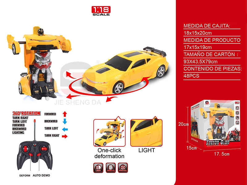 1:18 Bumblebee Remote Control Transformation Car(Not Included Battery)