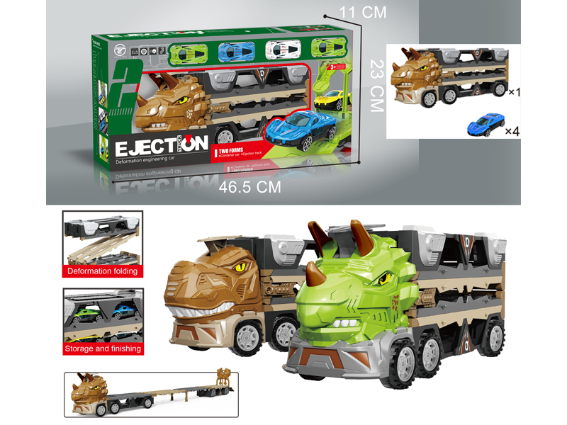 Triceratops Ejects Railroad Speeder+4 Alloy Cars