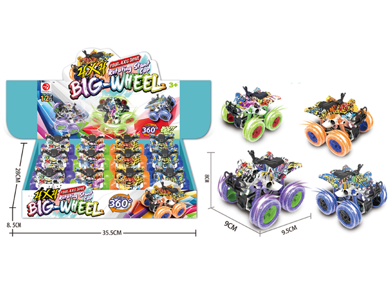 12PCS 4WD Friction Graffiti Motorcycle