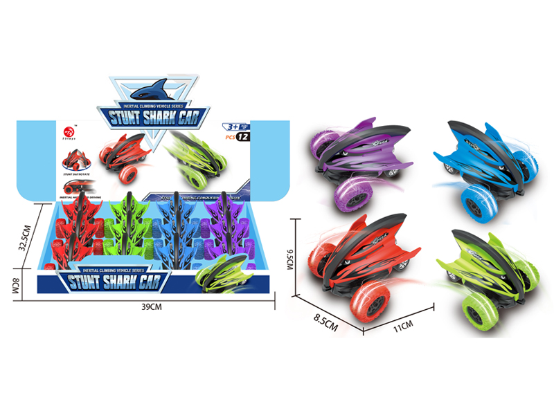 12PCS 4WD Friction Transformable Shark Stunt Vehicle