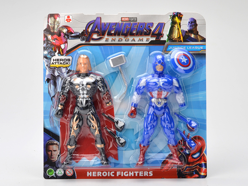 Captain America And Thor Action Figure Toy With Colorful Lights 2pcs