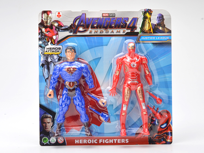 Iron Man Superman With Colorful Lights 2pcs