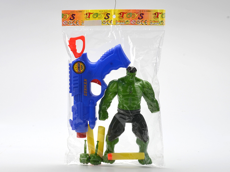 The Hulk Action Figure Toy With Colorful Lights + Soft Bullet Gun
