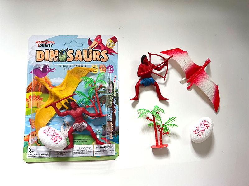 Dinosaur Toy Set (Savage+Pterosaur+Tree+Colored Egg)