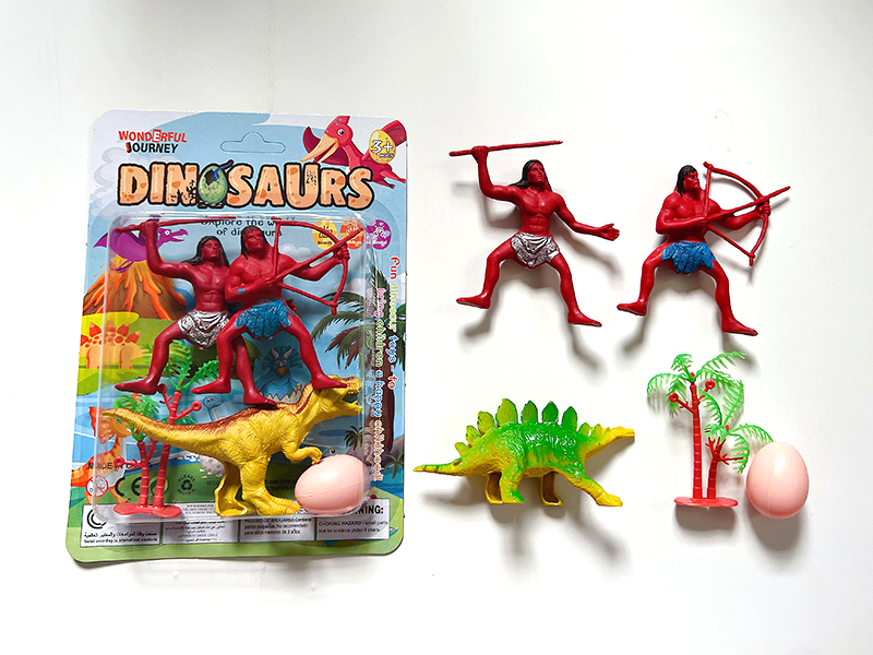 Dinosaur Toy Set (Wild Man+Dinosaur+Tree+Egg)