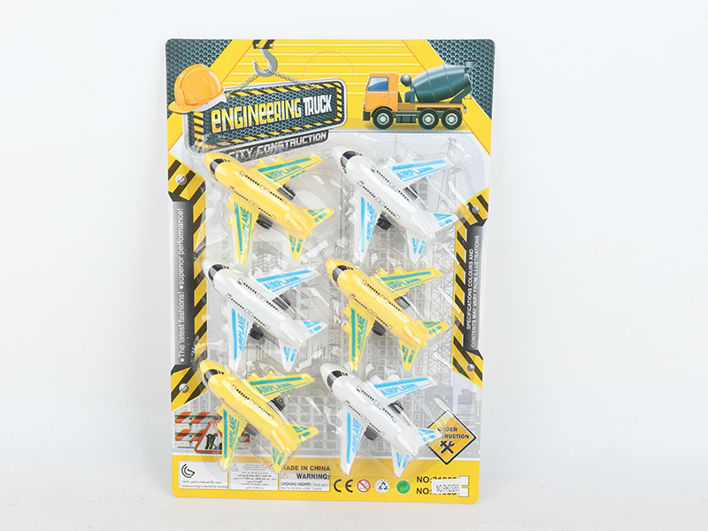 3 Slide Yellow Engineering Airplane + 3 Slide White Airplanes