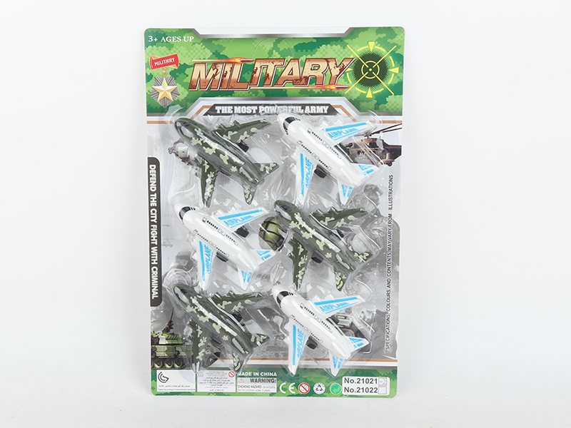 3 Slide White Airplanes + 3 Slide Military Airplanes