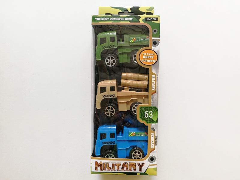 Pull Back Military Trucks 3pcs