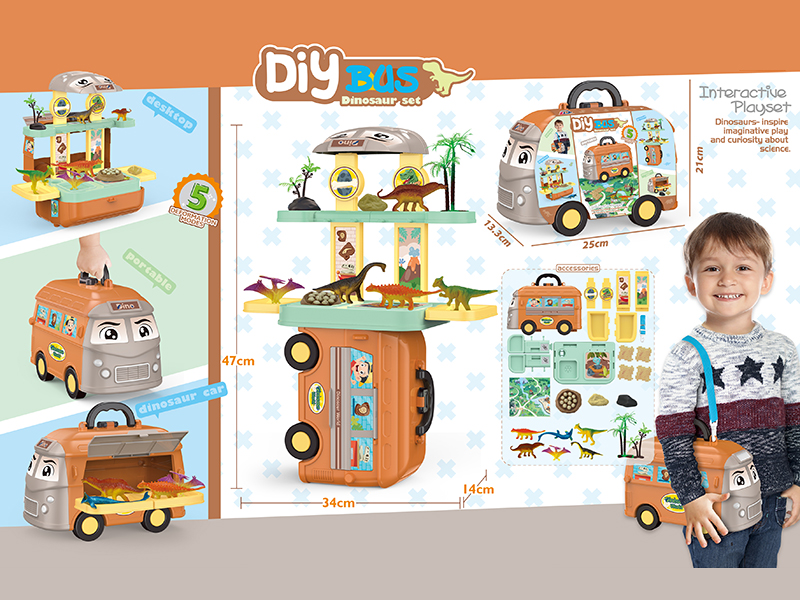 5 In 1 DIY Bus Dinosaur Set
