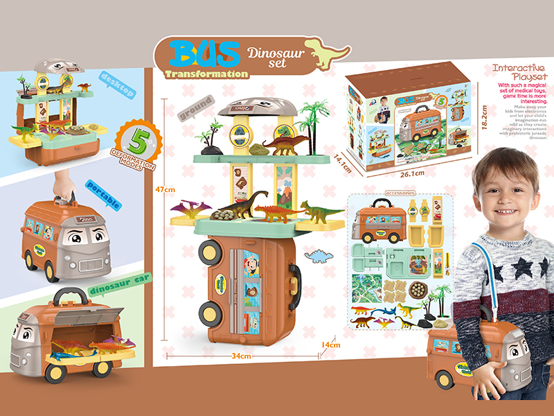 5 In 1 Transformation Bus Dinosaur Set