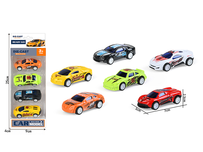 Pull Back Alloy Sports Cars 4pcs