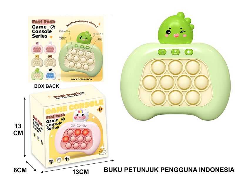 Fourth Generation International Edition Dinosaur Electronic Fast Push Game Consoles(Indonesian Instruction Manual)