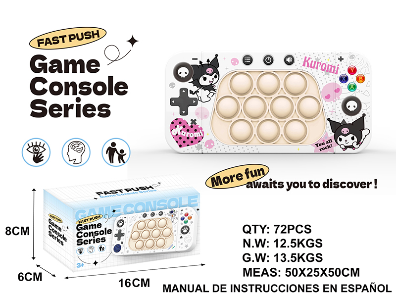 Fourth Generation International Edition Kuromi Electronic Fast Push Game Consoles(Castellano Instruction Manual)