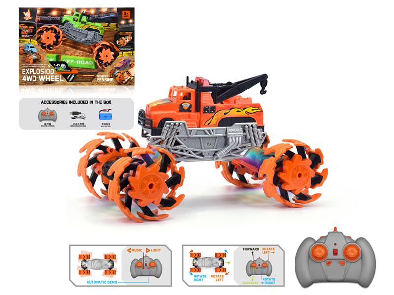 1:16 R/C Wind Fire Wheel Explosion Wheel Wreck Crane
