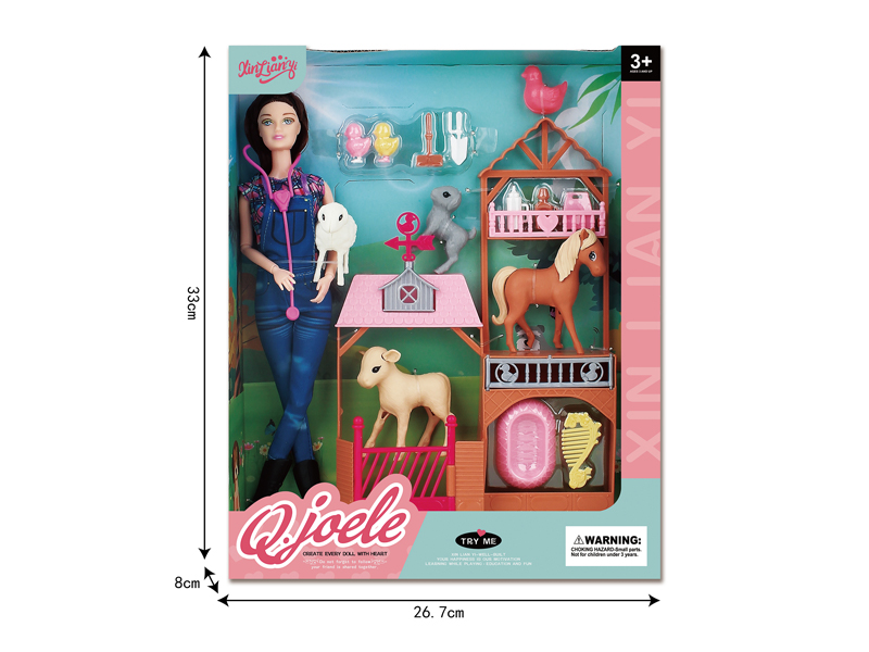 11.5 Inch Joint Doll Ranch Set