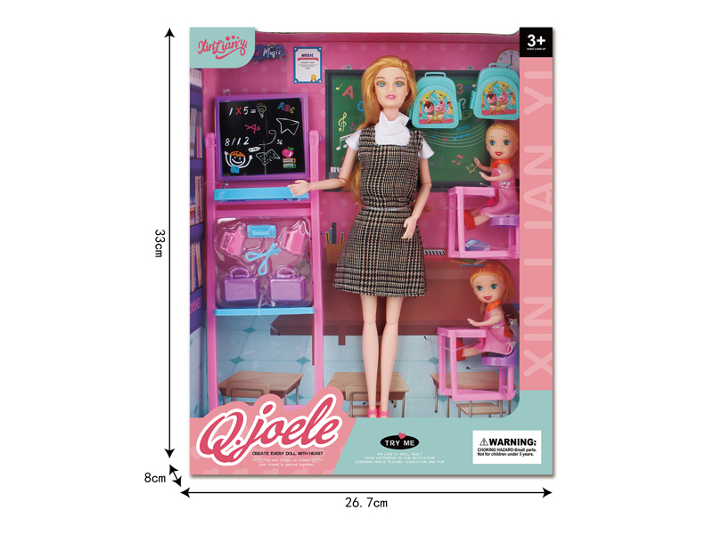 11.5 Inch Joint Doll Teacher Set