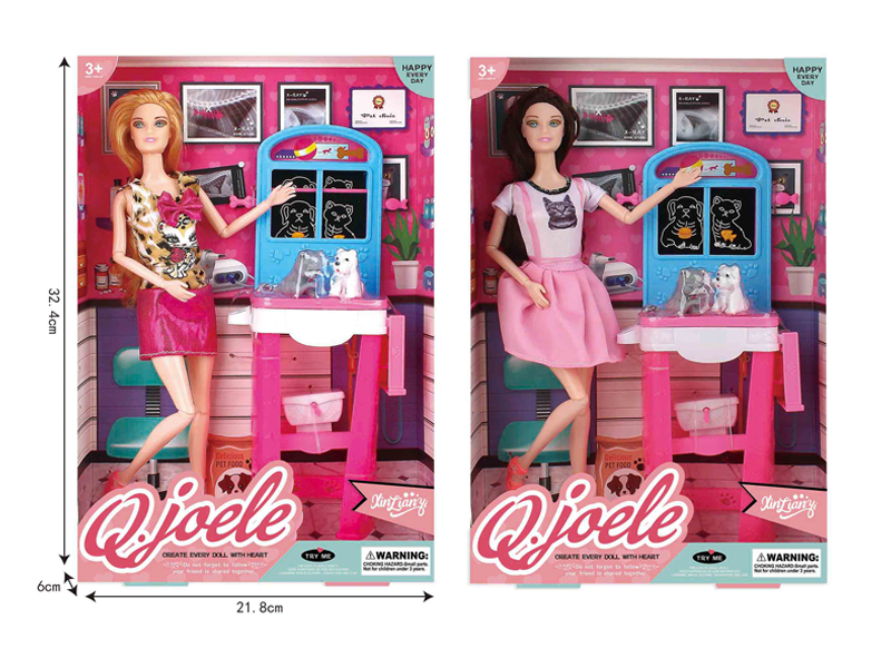 11.5 Inch Joint Doll Cat And Dog X-Ray Machine Set