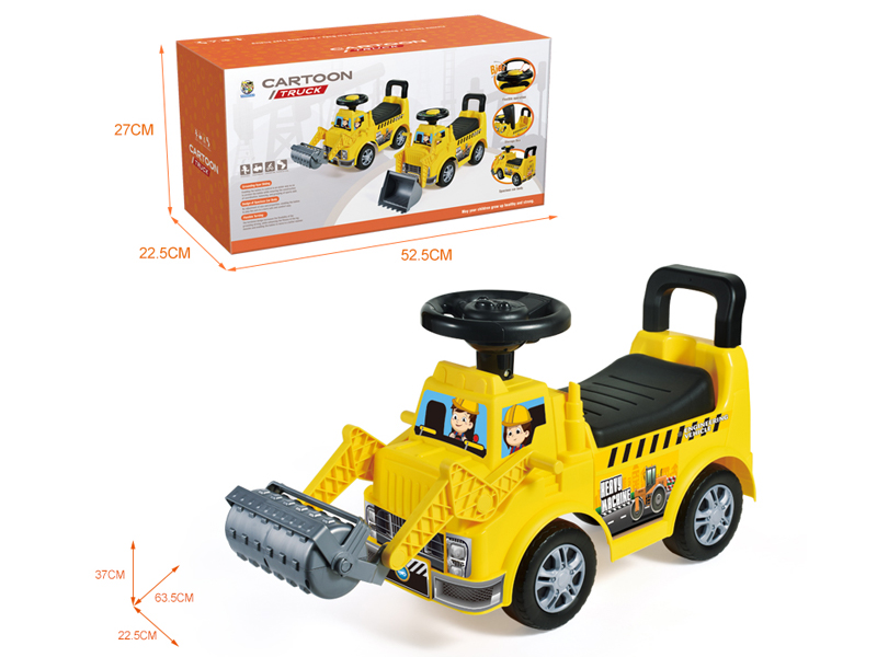 Cartoon Compactor Stroller With Music Steering Wheel