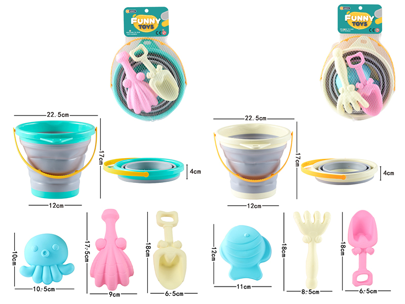 Folding Sand Bucket Set 4PCS