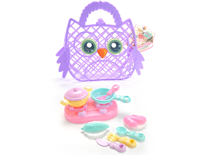 Owl Shape Hand Basket Kitchen Toys Set