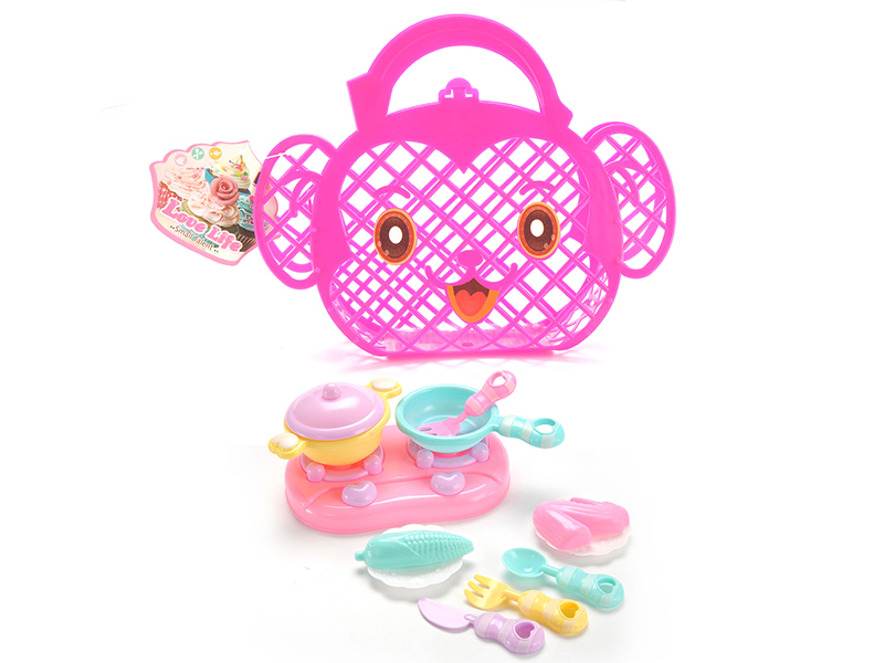 Monkey Shape Hand Basket Kitchen Toys Set