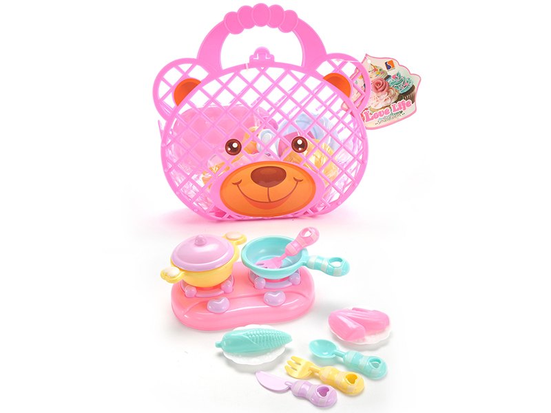 Bear Shape Hand Basket Kitchen Toys Set