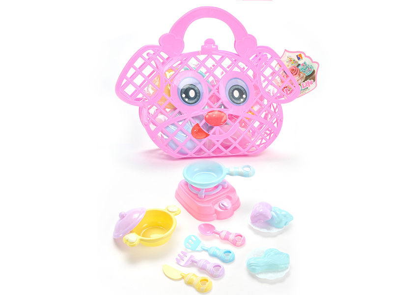 Dog Shape Hand Basket Kitchen Toys Set
