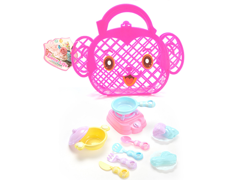 Monkey Shape Hand Basket Kitchen Toys Set