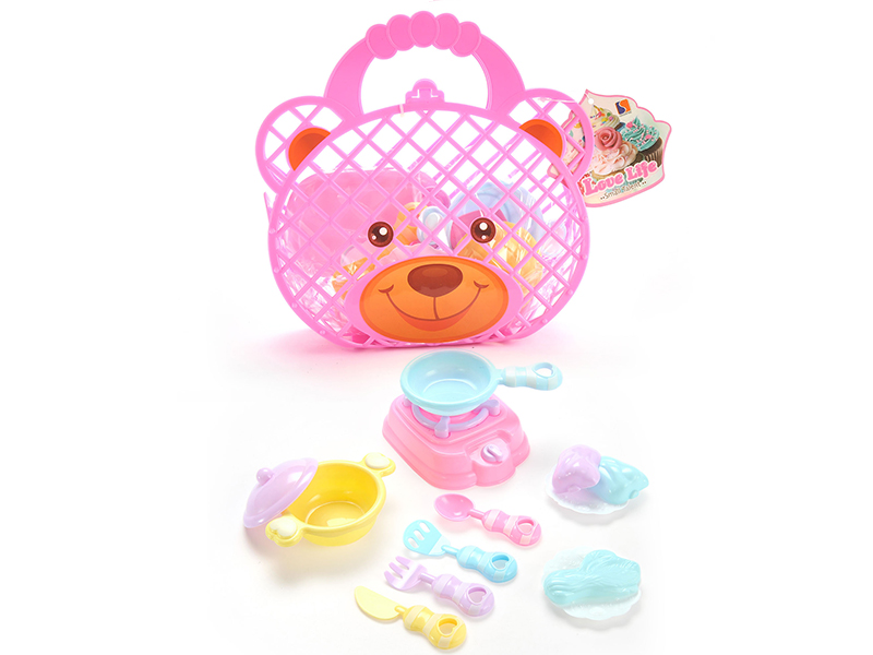 Bear Shape Hand Basket Kitchen Toys Set