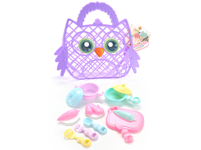 Owl Shape Hand Basket Kitchen Toys Set