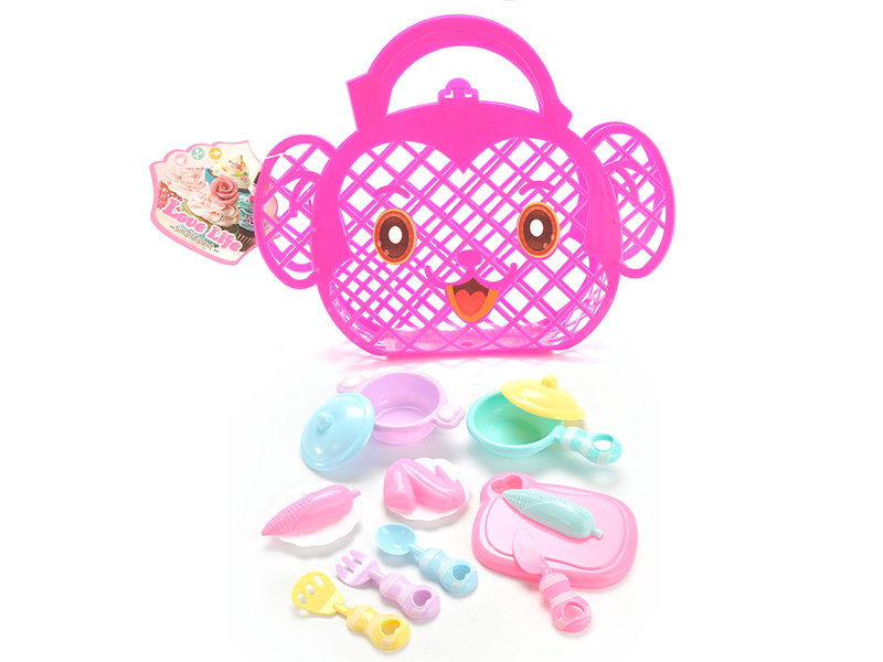 Monkey Shape Hand Basket Kitchen Toys Set