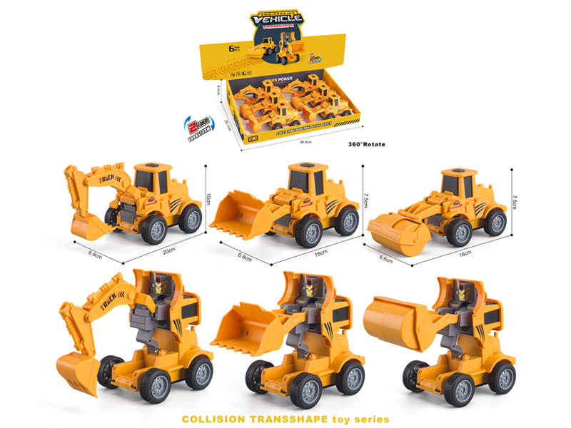 6PCS Friction Engineering Vehicle